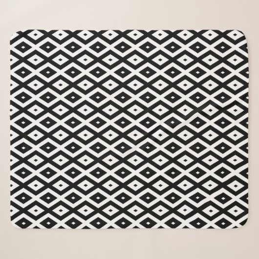 Zwart-wit diamantpatroon sherpa deken (Voorkant (horizontaal))
