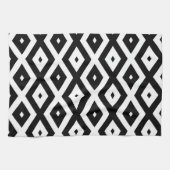 Zwart-wit diamantpatroon theedoek (Horizontaal)