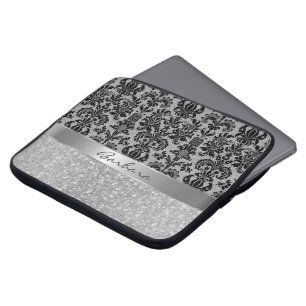 Zwart wit diamantpatroon, wit diamantpatroon laptop sleeve