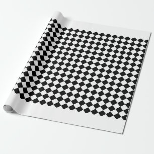 Zwart Wit Diamantruit Cadeaupapier