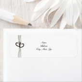 Zwart & Wit Diamond Hearts Adresetiketten Etiket (Insitu)