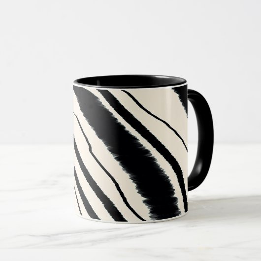 Zwart Wit Dierenprint Combo Mok (Voorkant rechts)