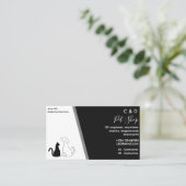 Zwart-wit dierenwinkel visitekaartje (Staand voorkant)