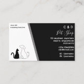 Zwart-wit dierenwinkel visitekaartje (Voorkant)