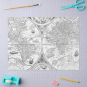 Zwart-wit Digitale Kaart Reeks Ontwerp 11 Tissuepapier (Craft)