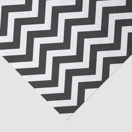 Zwart & Wit Dikke Chevron Trouw Nieuwjaar Tissuepapier (Detail)