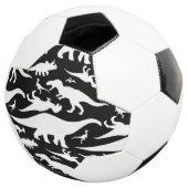 Zwart-wit dinosauruspatroon voetbal (Drie kwart)