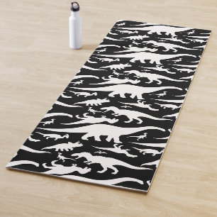 Zwart-wit dinosauruspatroon yogamat