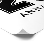 Zwart-wit diploma-feestbord poster (Hoek)