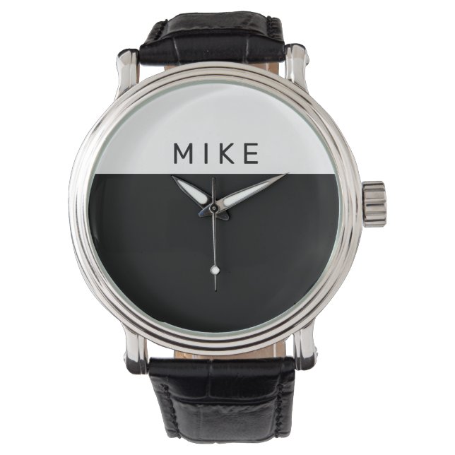 Zwart-wit, DIY-naam Horloge (Voorkant)