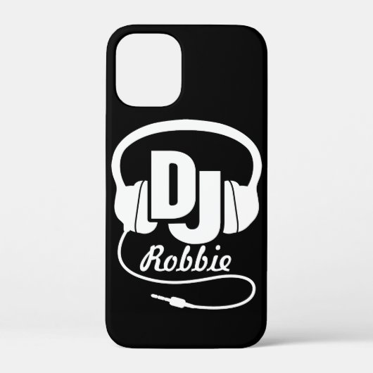 Zwart-wit DJ naam hoofdtelefoon Case-Mate iPhone Case (Achterkant)