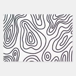 Zwart wit doedel patroon inpakpapier