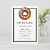 Zwart-wit donuts en gradenfoto Afstuderen Kaart (Staand voorkant)