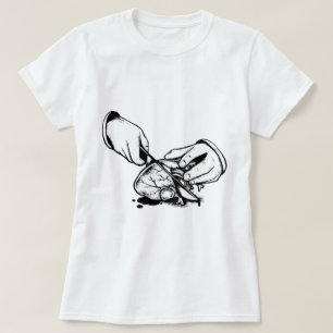 Zwart-wit dood hart t-shirt