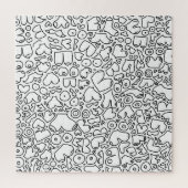 zwart-wit doodle legpuzzel (Verticaal)