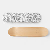 zwart-wit doodle skateboard (Horizontaal)