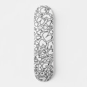 zwart-wit doodle skateboard (Voorkant)