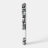 zwart-wit doodles iPhone 15 hoesje (Linkerkant)