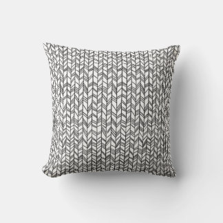 Zwart-wit Doodles Kussen