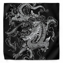 Zwart-wit Dragon Bandana