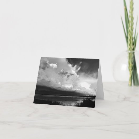 Zwart-wit Dramatische Onweer Foto Notitiekaartje (Voorkant)