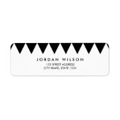 Zwart-wit Driehoek Patroon Modern Adres Etiket (Voorkant)