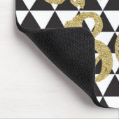 Zwart & Wit Driehoeken MEISJE BAAS Faux Gold Kanto Muismat (Hoek)