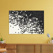 Zwart-wit driehoekspatroon Canvas afdrukken (Insitu (Woonkamer))