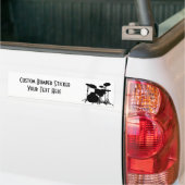 Zwart-wit drum kit Silhouette - voor drummers Bumpersticker (Op Truck)