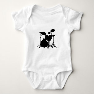 Zwart-wit drum kit Silhouette - voor drummers Romper