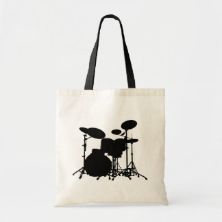 Zwart-wit drum kit Silhouette - voor drummers Tote Bag