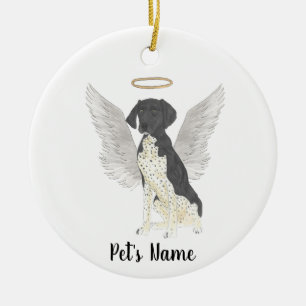 Zwart & Wit Duitse Staande Hond Sympathie Keramisch Ornament