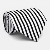 Zwart-wit-dun verticale streep-buisvormig stropdas (Opgerold)
