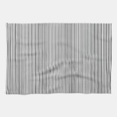 Zwart-wit dunne pinStripe handdoek (Horizontaal)