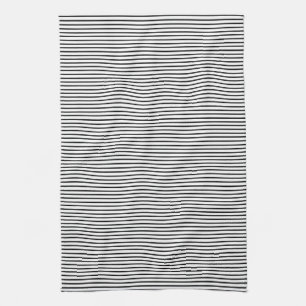 Zwart-wit dunne pinStripe handdoek