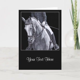 Zwart & Wit Duo Dressage Horse Wenskaart Kaart