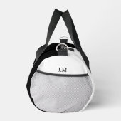 Zwart-wit duo effen kleur initialen naam plunjezak (Rechts)