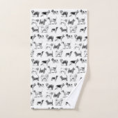 Zwart-wit  duogpatroon bad handdoek (Handdoek)