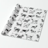 Zwart-wit duogpatroon cadeaupapier (Uitgerold)