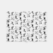 Zwart-wit  duogpatroon fleece deken (Voorkant (Horizontaal))