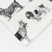 Zwart-wit  duogpatroon fleece deken (Hoek)