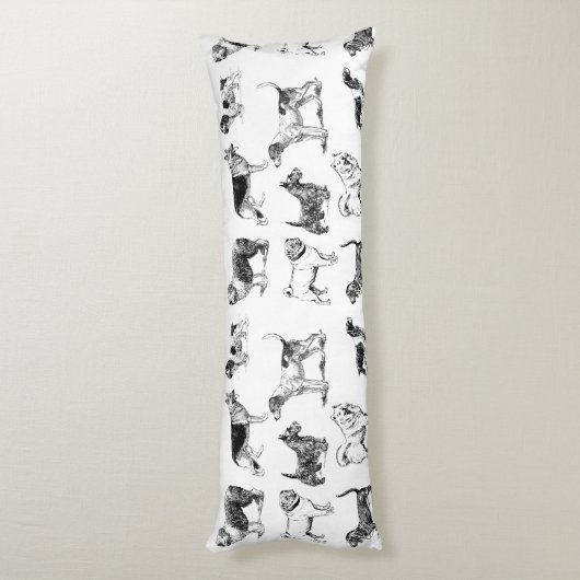 Zwart-wit duogpatroon lichaamskussen (Achterkant (Verticaal))