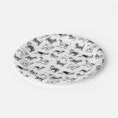 Zwart-wit  duogpatroon papieren bordje (Gekanteld)