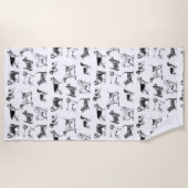 Zwart-wit duogpatroon strandlaken (Voorkant)