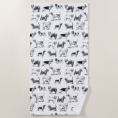 Zwart-wit duogpatroon strandlaken (Voorkant)