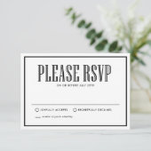 Zwart & Wit | Eat-Drink en gehuwde RSVP (Staand voorkant)