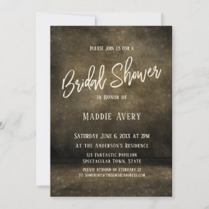 Zwart Wit Eenvoudig Bruiloftsfeest Script Typograf Kaart