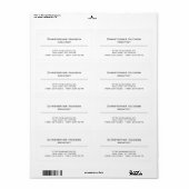 Zwart Wit Eenvoudig Effens Etiket (Full Sheet)