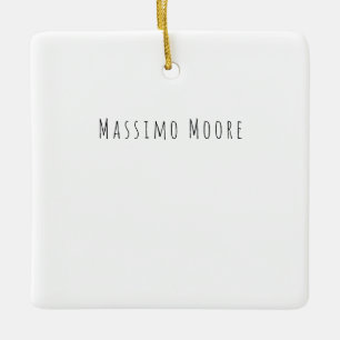 Zwart Wit Eenvoudig Elegant Informeel Eigen Naam Keramisch Ornament