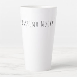 Zwart Wit Eenvoudig Elegant Informeel Eigen Naam Latte Mok